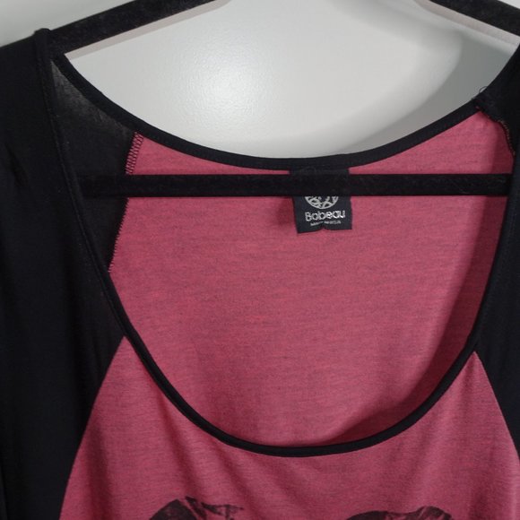 Nordstrom Bobeau Shattered Heart Two-tone Tshirt Blouse - Picture 4 of 5